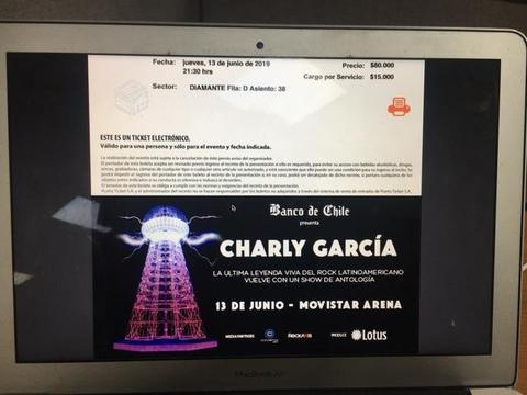 1 Entrada Charly García - ubicación diamante