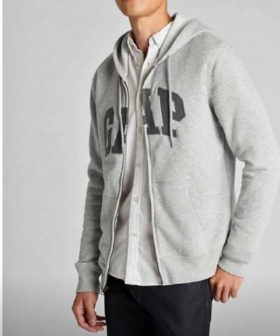 Poleron Gap Gris Claro Hombre Talla M Y L - Nuevo