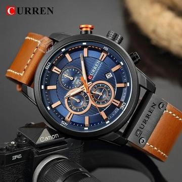 Reloj masculino nuevo. Correa de cuero