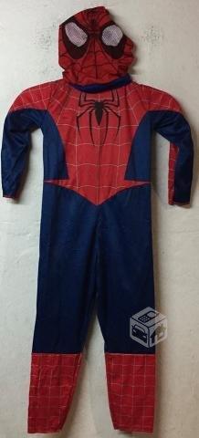 Disfraz Spiderman talla 4 con capucha, largo 86cms
