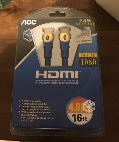 Cable HDMI AOC 4,88 mts (Nuevo y sellado) full hd