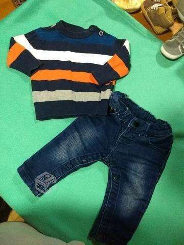 Jeans + camisa + sweter