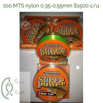 Carrete Nylon para pescar 100 MTS de 0.35-0.55mm