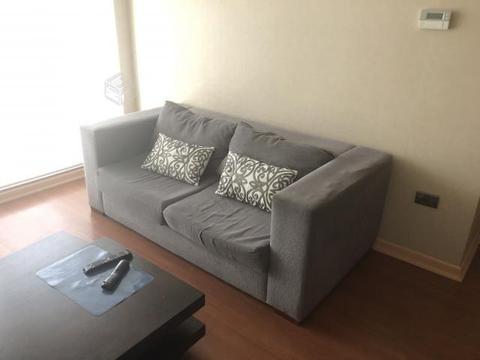 Sofa 2 plazas tela gris