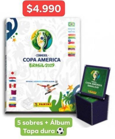 Pack Copa América Álbum Tapa Dura + 5 sobres