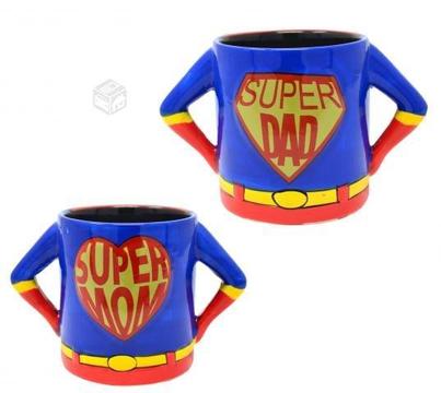 Tazon taza mug 3d super mom dad coffee tea ceramic