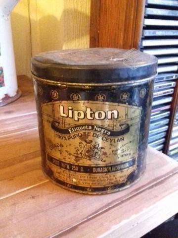 Antigua lata de té Lipton año 1987