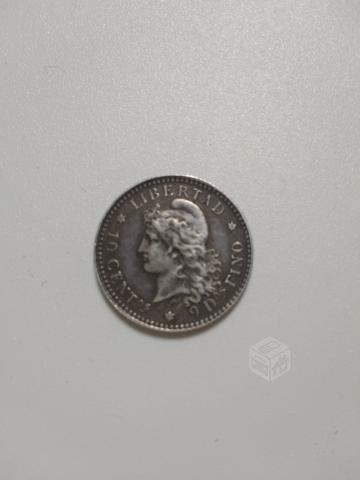 10 cents argentinos 1883 moneda de plata