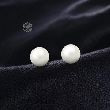 Aros de perla natural 9.5 mm y plata ley 925