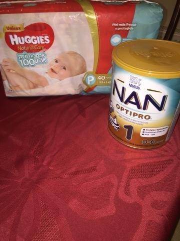 Pañales HUGGIES Tarro leche NAN 1