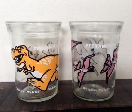 Vasos de colección, dinosaurios, 1989 y 1990