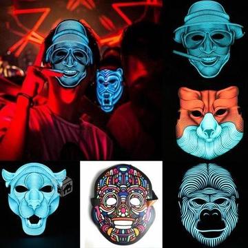 Mascara Completa Rave Led Audioritmica Fiestas Djs
