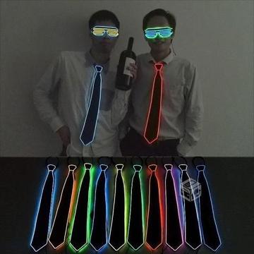 Corbata Luminosa Neon Led 3 Funciones Para Fiestas