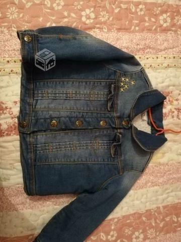 Chaqueta jeans con chiporro niñas