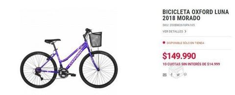 Bicicleta Oxford luna 2018 morado