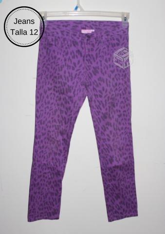 Jeans animal print morados talla 12