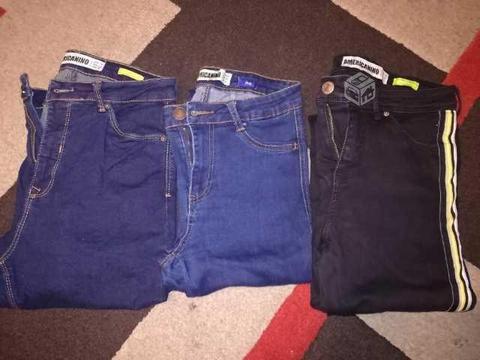 3 jeans dama Americanino talla 36 muy poco uso