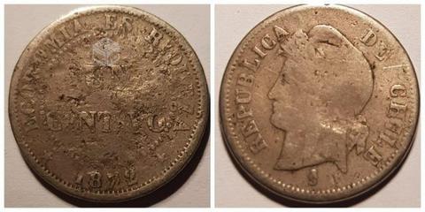 Tres monedas antiguas de Chile