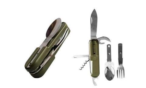 Set de cubiertos para camping marca Unicamp. Inclu