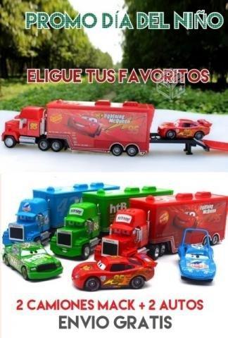 2 Camiones Mack + Rayo Mcqueen u otros + Envio