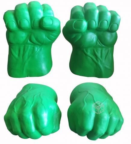 Puños Guantes Hulk Deluxe Pvc Espandido Únicos